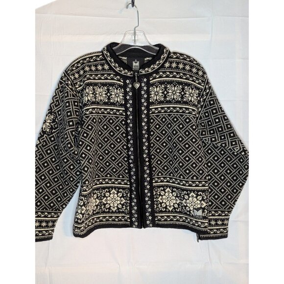 Dale of Norway New Wool Zip Sweater Cardigan Black & White Size S See Descriptio - Picture 1 of 14